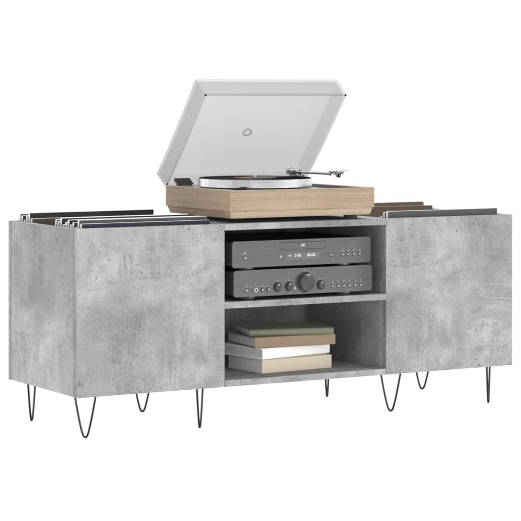 vidaXL Platenkast 121x38x48 cm bewerkt hout betongrijs afbeelding
