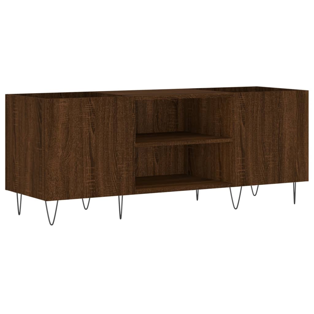 vidaXL Platenkast 121x38x48 cm bewerkt hout bruin eikenkleur