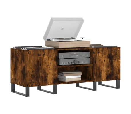 vidaXL LP-levyjen s&auml;ilytyskaappi savutammi 121x38x48 cm tekninen puu