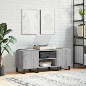 Omarica za gramofonske plošče siva sonoma 121x38x48 cm inž. les