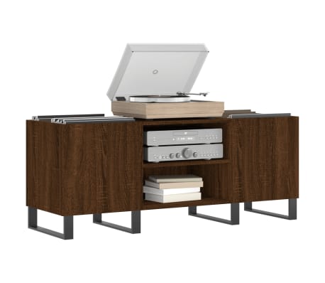 vidaXL Record Cabinet Brown Oak 121x38x48 cm Engineered Wood