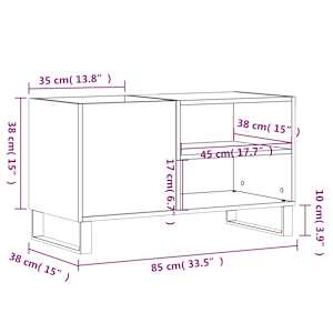 Skříňka na LP desky bílá 85 x 38 x 48 cm kompozitní dřevo - obrázek 9