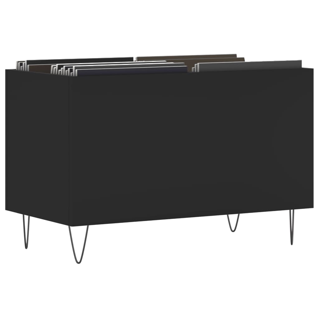 vidaXL Platenkast 74,5x38x48 cm bewerkt hout zwart afbeelding