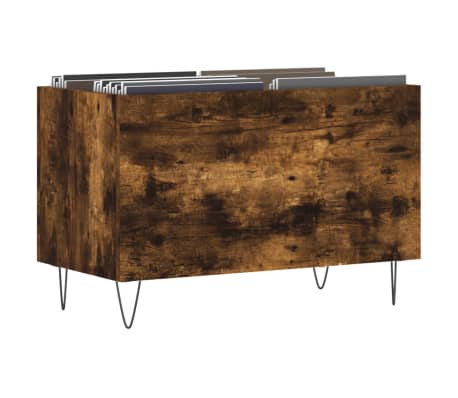 vidaXL Шкаф за винилови плочи опушен дъб 74,5x38x48 см инженерно дърво