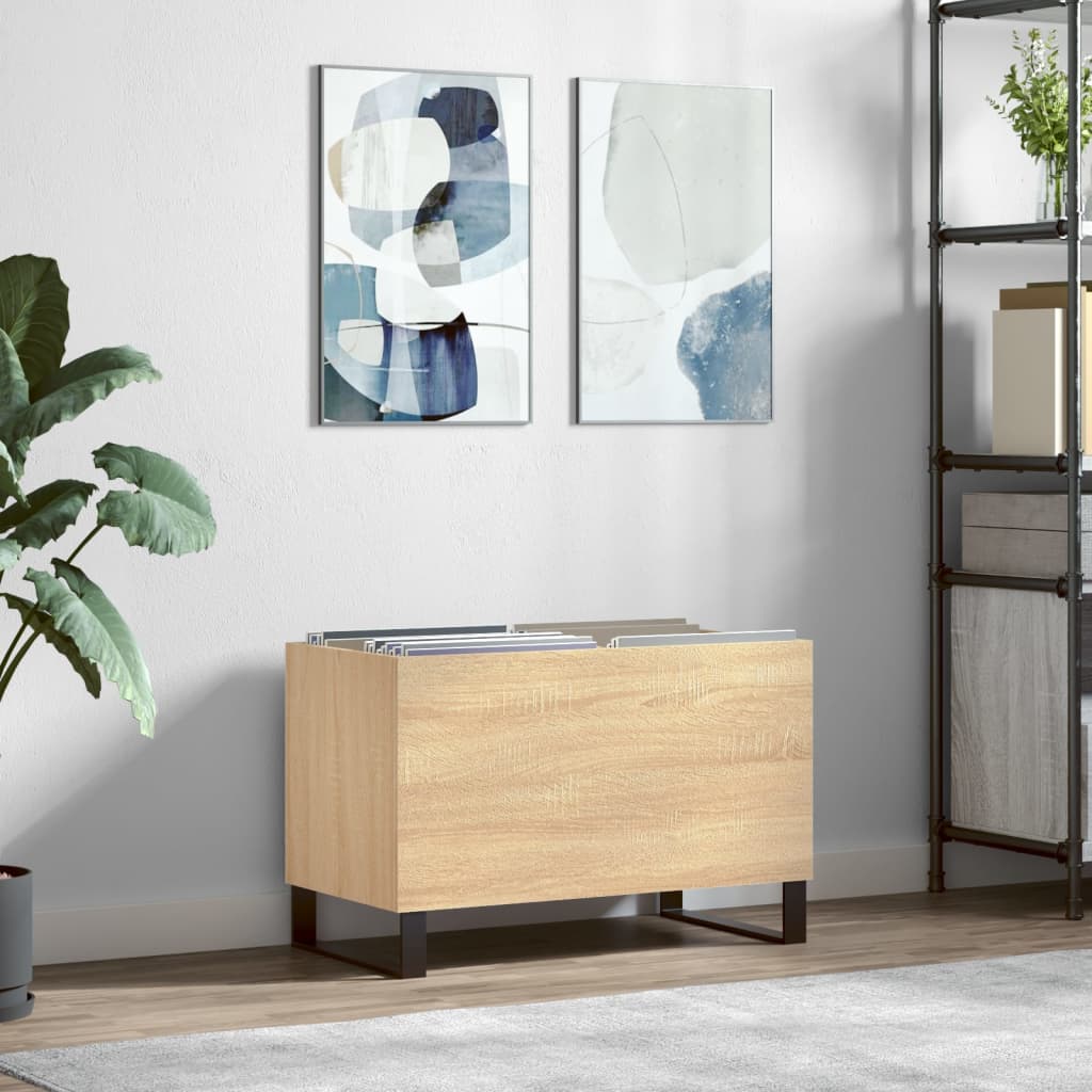 Maison Exclusive Mueble para discos madera contrachapada blanco 121x38x48  cm