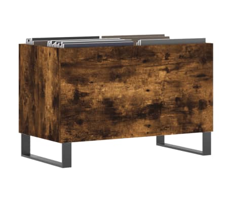 vidaXL Шкаф за винилови плочи опушен дъб 74,5x38x48 см инженерно дърво