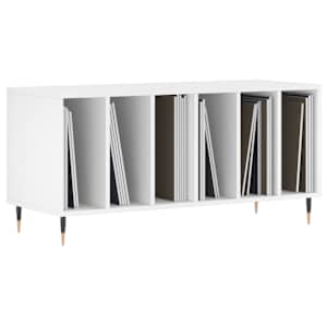 Skříňka na LP desky bílá 100 x 38 x 48 cm kompozitní dřevo - obrázek 3