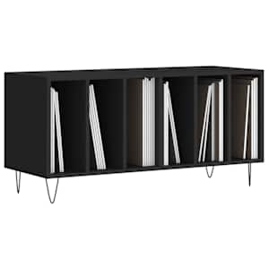 Skříňka na LP desky černá 100 x 38 x 48 cm kompozitní dřevo - obrázek 3