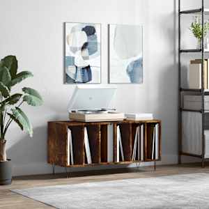 Omarica za gramofonske plošče dim. hrast 100x38x48 cm inž. les