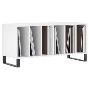 Skříňka na LP desky bílá 100 x 38 x 48 cm kompozitní dřevo - obrázek 3