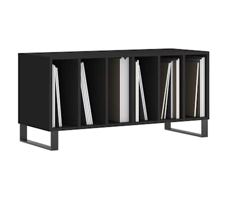 vidaXL Armoire &agrave; disques noir 100x38x48 cm bois d'ing&eacute;nierie