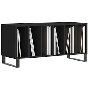 vidaXL Armoire &agrave; disques noir 100x38x48 cm bois d'ing&eacute;nierie