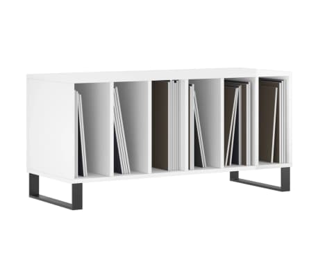 vidaXL Έπιπλο Δίσκων Γυαλ. Λευκό 100x38x48 εκ. από Επεξεργασμένο Ξύλο
