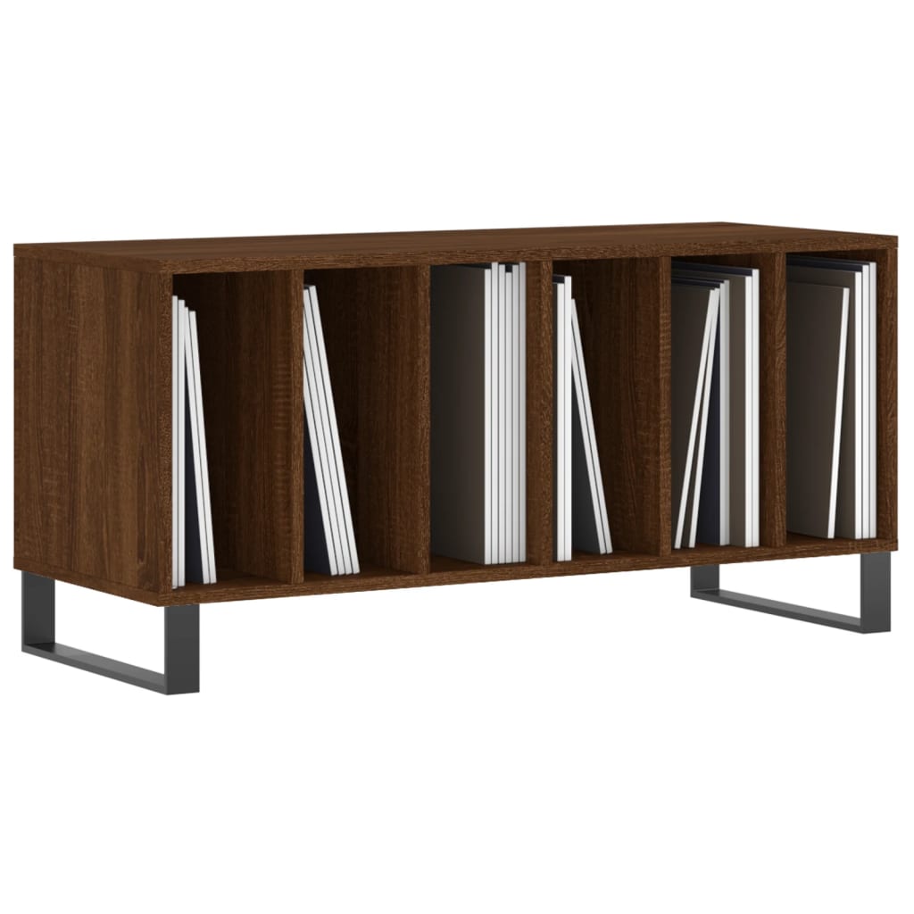 vidaXL Platenkast 100x38x48 cm bewerkt hout bruin eikenkleur afbeelding