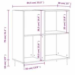 Skříňka na LP desky černá 84,5 x 38 x 89 cm kompozitní dřevo - obrázek 10