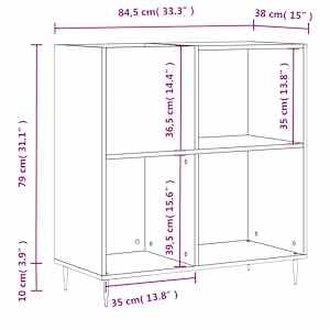 Skříňka na LP desky kouřový dub 84,5x38x89 cm kompozitní dřevo - obrázek 10