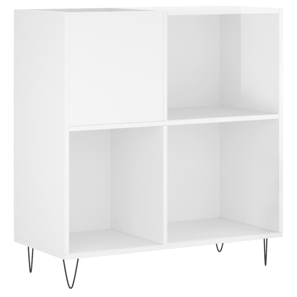 vidaXL Skříňka na LP desky lesklá bílá 84,5x38x89 cm kompozitní dřevo