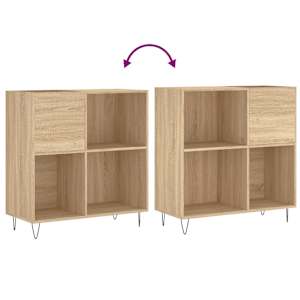 Skříňka na LP desky dub sonoma 84,5x38x89 cm kompozitní dřevo - obrázek 7