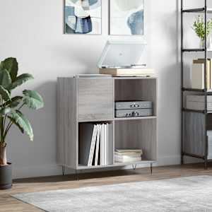 Omarica za gramofonske plošče siva sonoma 84,5x38x89cm inž. les