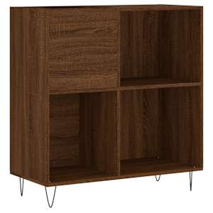 Skříňka na LP desky hnědý dub 84,5x38x89 cm kompozitní dřevo - obrázek 2