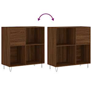 Skříňka na LP desky hnědý dub 84,5x38x89 cm kompozitní dřevo - obrázek 7