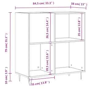 Skříňka na LP desky hnědý dub 84,5x38x89 cm kompozitní dřevo - obrázek 10