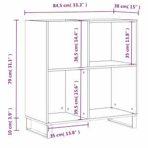 Skříňka na LP desky bílá 84,5 x 38 x 89 cm kompozitní dřevo - obrázek 10