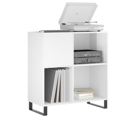 vidaXL Record Cabinet High Gloss White 84.5x38x89 cm Engineered Wood