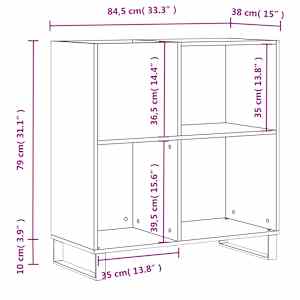 Skříňka na LP desky betonově šedá 84,5x38x89cm kompozitní dřevo - obrázek 10