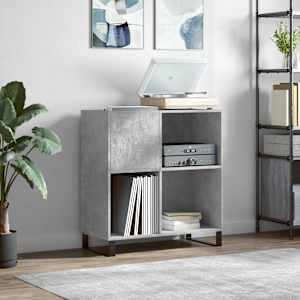 Omarica za gramofonske plošče betonsko siva 84,5x38x89 cm les