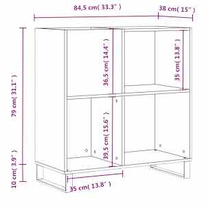 Skříňka na LP desky kouřový dub 84,5x38x89 cm kompozitní dřevo - obrázek 10