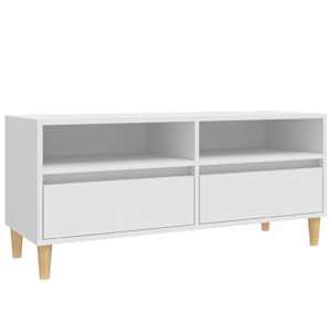 TV skříňka bílá 100 x 34,5 x 44,5 cm kompozitní dřevo - obrázek 2