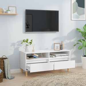 TV skříňka bílá 100 x 34,5 x 44,5 cm kompozitní dřevo - obrázek 3