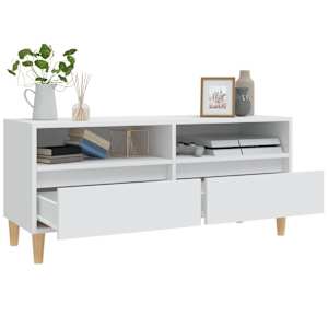 TV skříňka bílá 100 x 34,5 x 44,5 cm kompozitní dřevo - obrázek 5