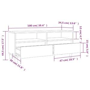 TV skříňka bílá 100 x 34,5 x 44,5 cm kompozitní dřevo - obrázek 10