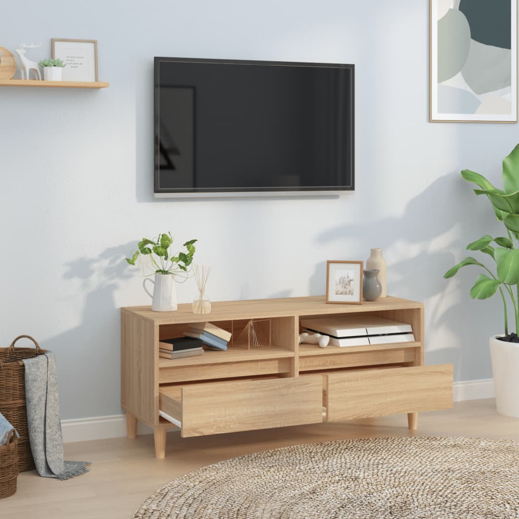 vidaXL Tv-meubel 100x34,5x44,5 cm bewerkt hout sonoma eikenkleurig