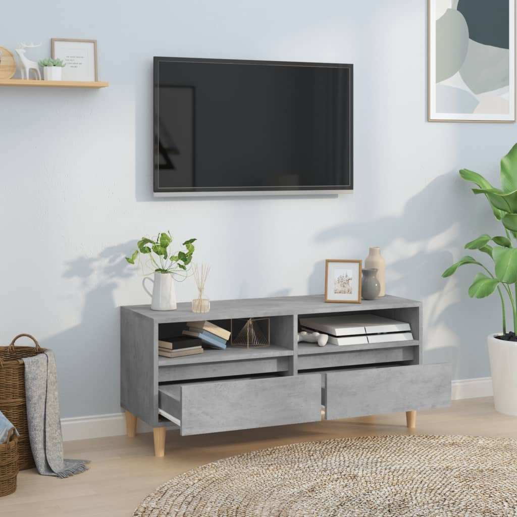 vidaXL betonszürke szerelt fa TV-szekrény 100x34,5x44,5 cm