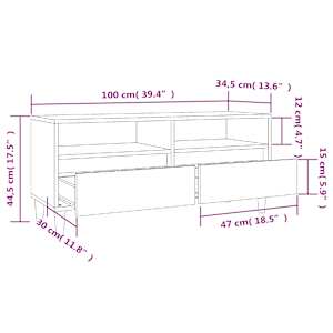 TV skříňka betonově šedá 100 x 34,5 x 44,5 cm kompozitní dřevo - obrázek 10