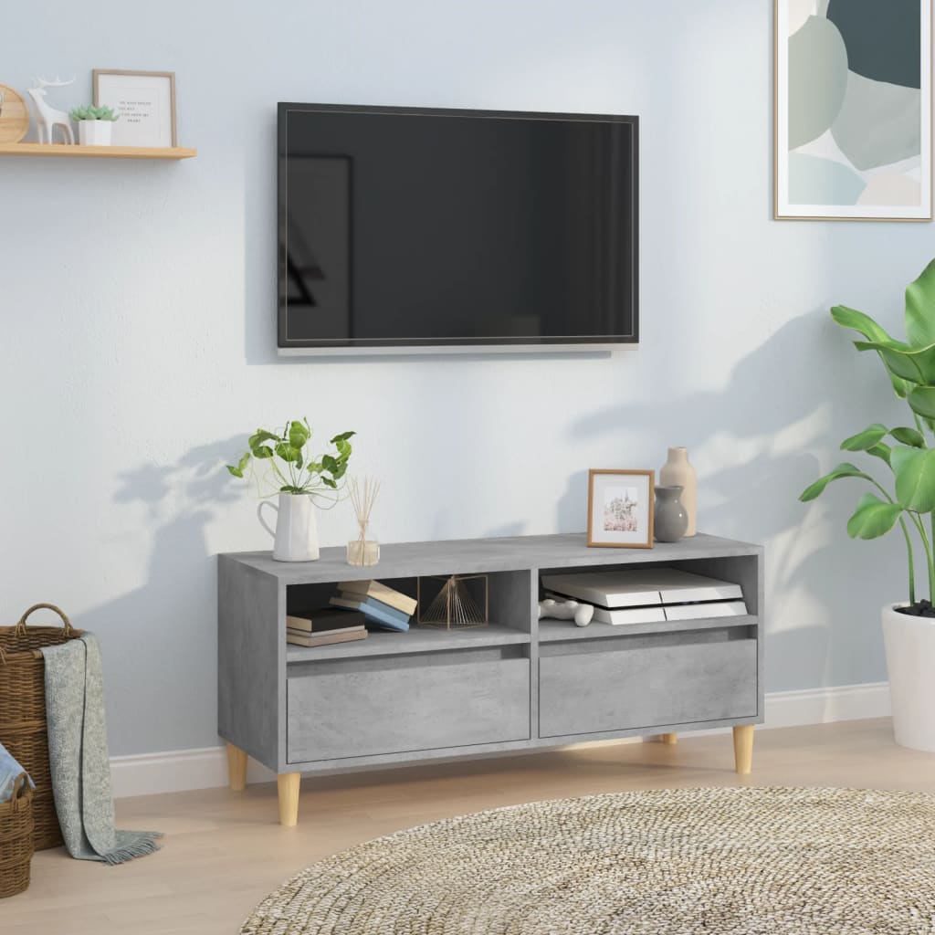 vida XL TV-Schrank Betongrau 100x 34,5x 44,5 cm Holzwerkstoff