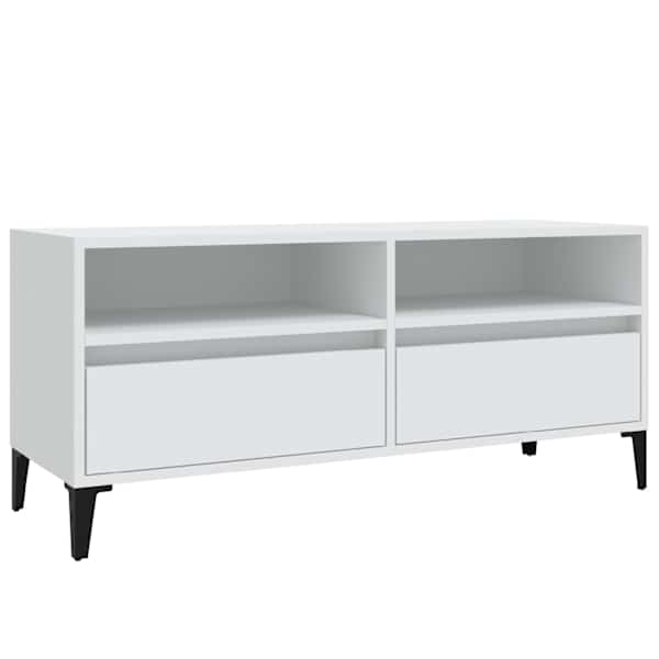 vidaXL telerikapp, valge, 100 x 34,5 x 44,5 cm, tehispuit