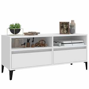 TV skříňka bílá 100 x 34,5 x 44,5 cm kompozitní dřevo - obrázek 4