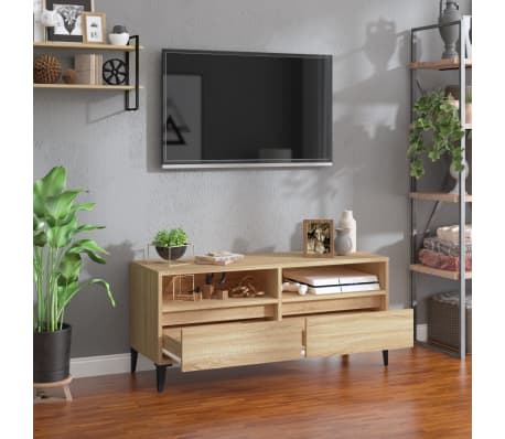 vidaXL Meuble TV chêne sonoma 100x34,5x44,5 cm bois d'ingénierie