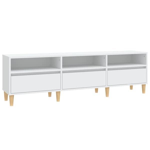 vidaXL telerikapp, valge, 150 x 30 x 44,5 cm, tehispuit