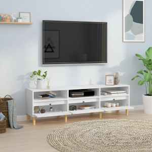 TV skříňka bílá 150 x 30 x 44,5 cm kompozitní dřevo - obrázek 3
