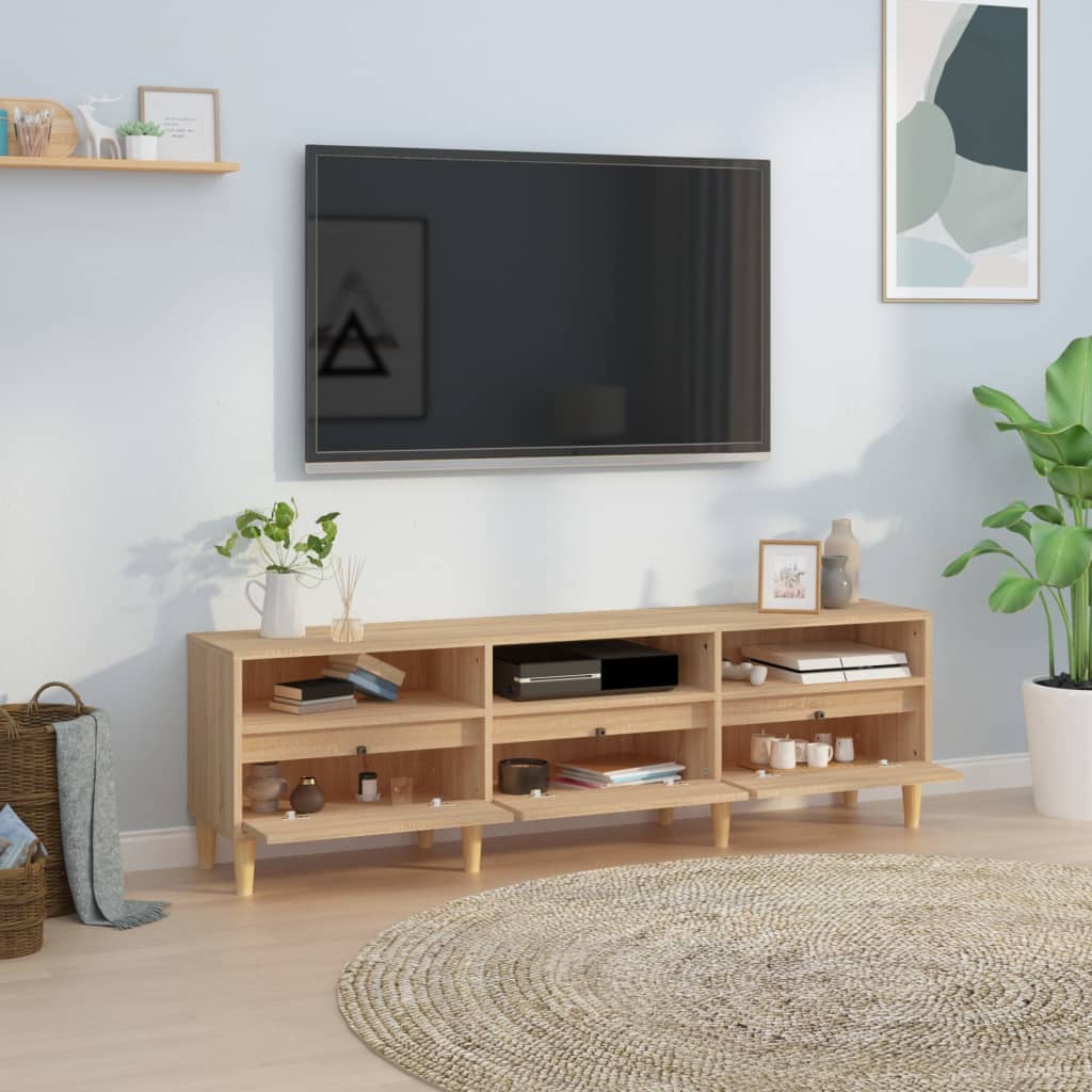 vidaXL Tv-meubel 150x30x44,5 cm bewerkt hout sonoma eikenkleurig