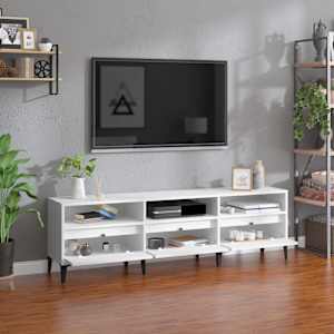 TV skříňka bílá 150 x 30 x 44,5 cm kompozitní dřevo - obrázek 3