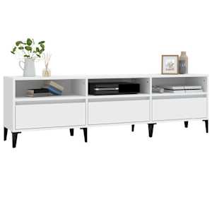 TV skříňka bílá 150 x 30 x 44,5 cm kompozitní dřevo - obrázek 4