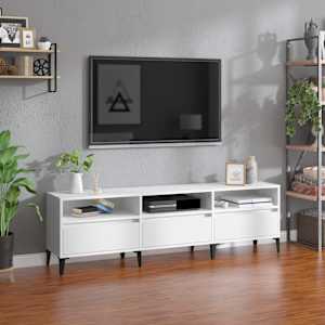 TV skříňka bílá 150 x 30 x 44,5 cm kompozitní dřevo - obrázek 1