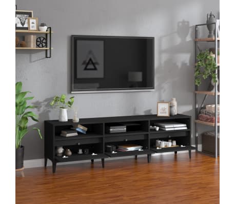 vidaXL TV Cabinet Black 150x30x44.5 cm Engineered Wood