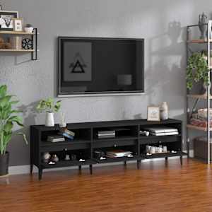 vidaXL TV Cabinet Black 150x30x44.5 cm Engineered Wood